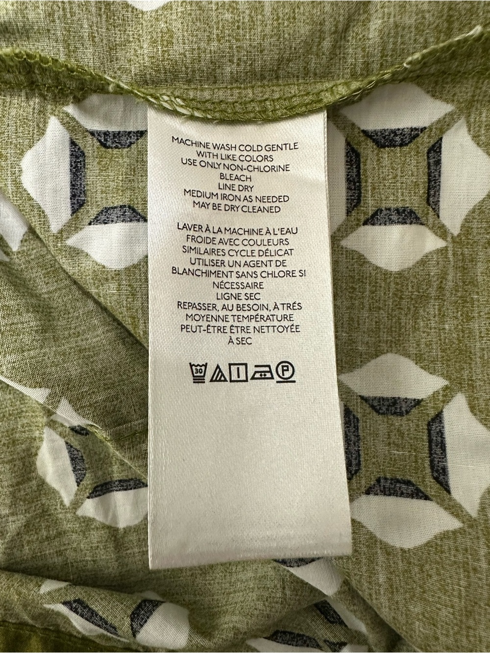 Anthropologie Somerset Olive Green Geometric Tiered Maxi Dress Sz L Cotton - Picture 11 of 15